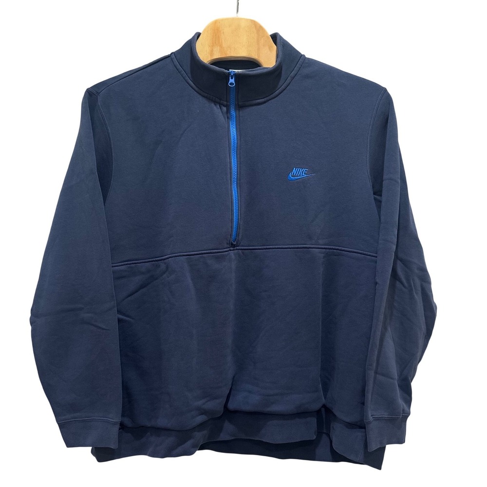 Nike Quarter Zip Pullover Mens 3XL Tall Navy Blue Fleece Embroidered Logo Sport